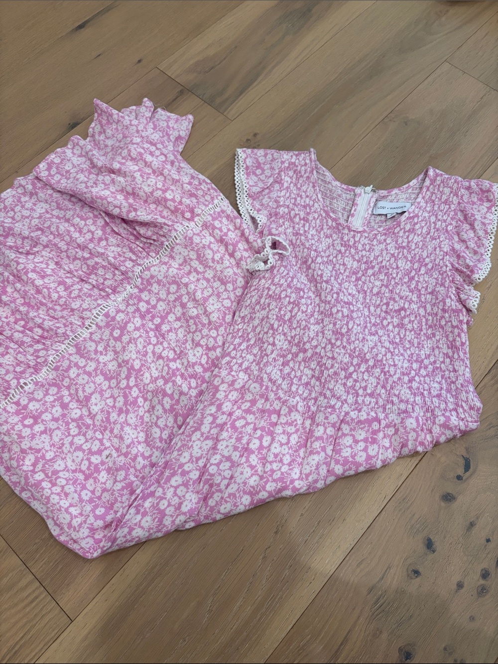 Lost + Wander Womens Pink Floral Midi Dress